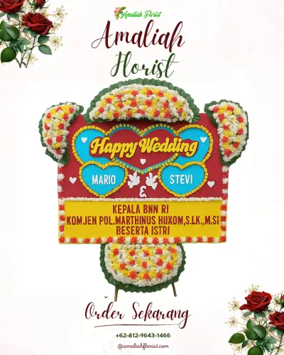 Karangan Papan Bunga Pernikahan di Cangkeh Nan Xx